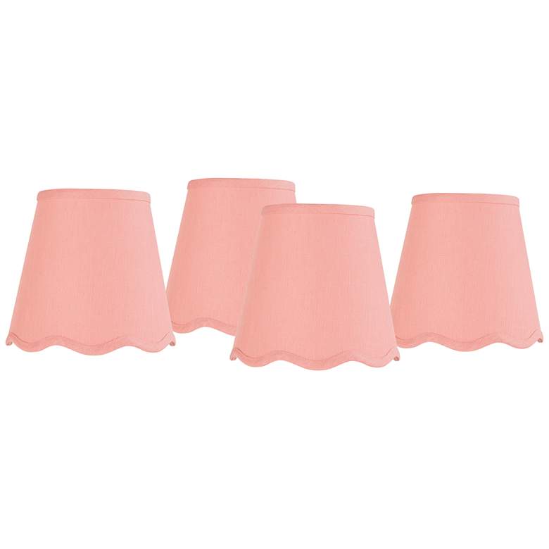 Springcrest Mylie Pink Scallop Empire Lamp Shade 4x6x5.5 (Clip-On) Set ...