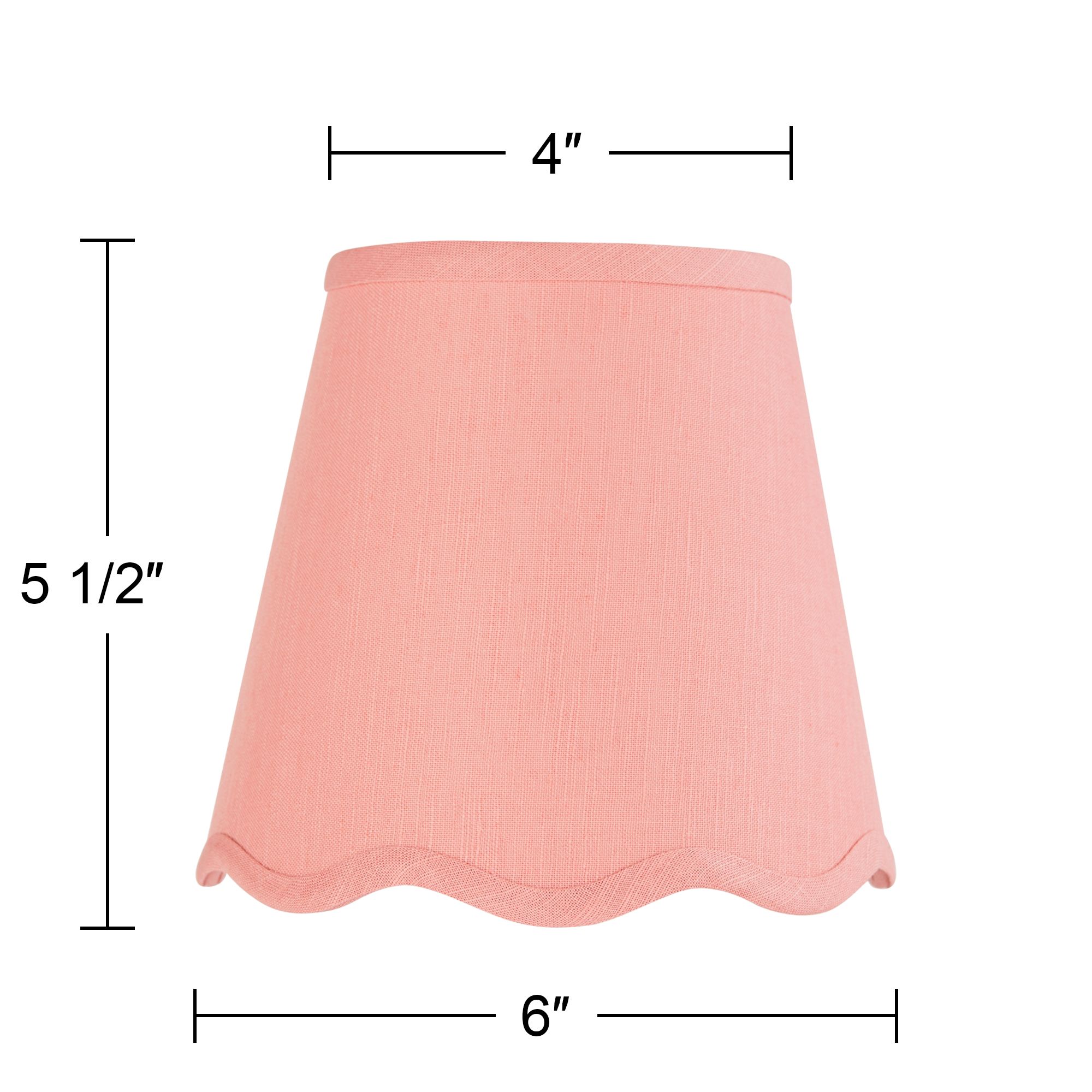 Image 7 Springcrest Mylie Pink Scallop Empire Lamp Shade 4x6x5.5 (Clip-On) more views