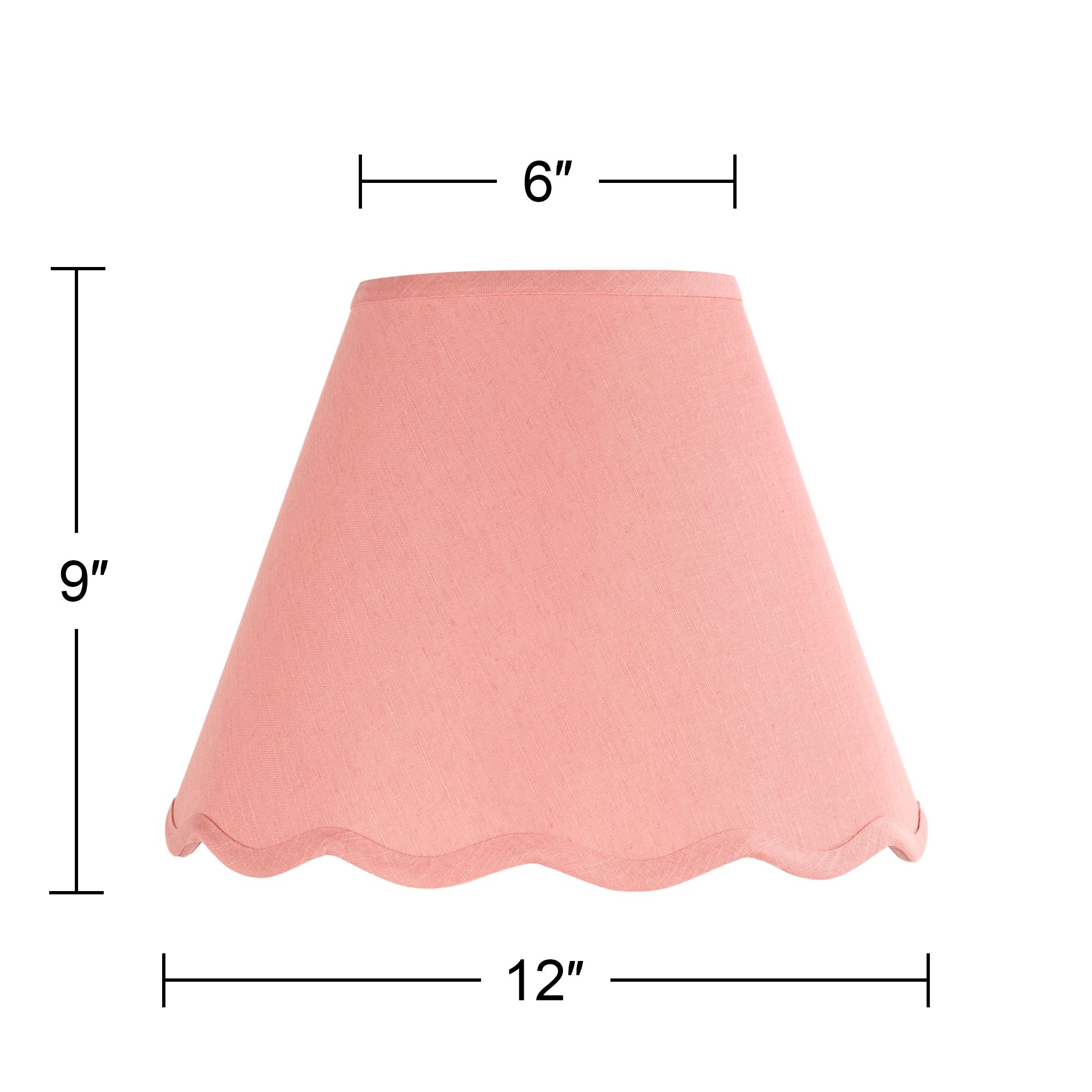 Image 7 Springcrest Mylie Rose Pink Scallop Empire Shade 6x12x9.5x9 (Spider) more views