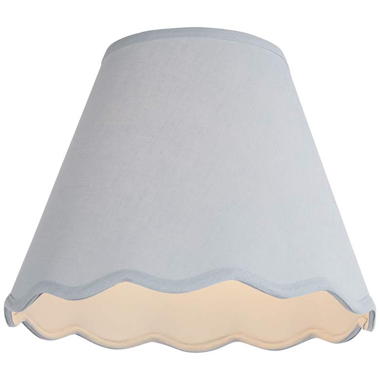 Bluescope Shade Soft Blue Scallop Empire Drum Shade Set Spider Fit - #0731X | Lamps Plus