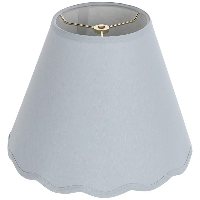 Bluescope Shade Soft Blue Scallop Empire Drum Shade Set Spider Fit - #0731X | Lamps Plus