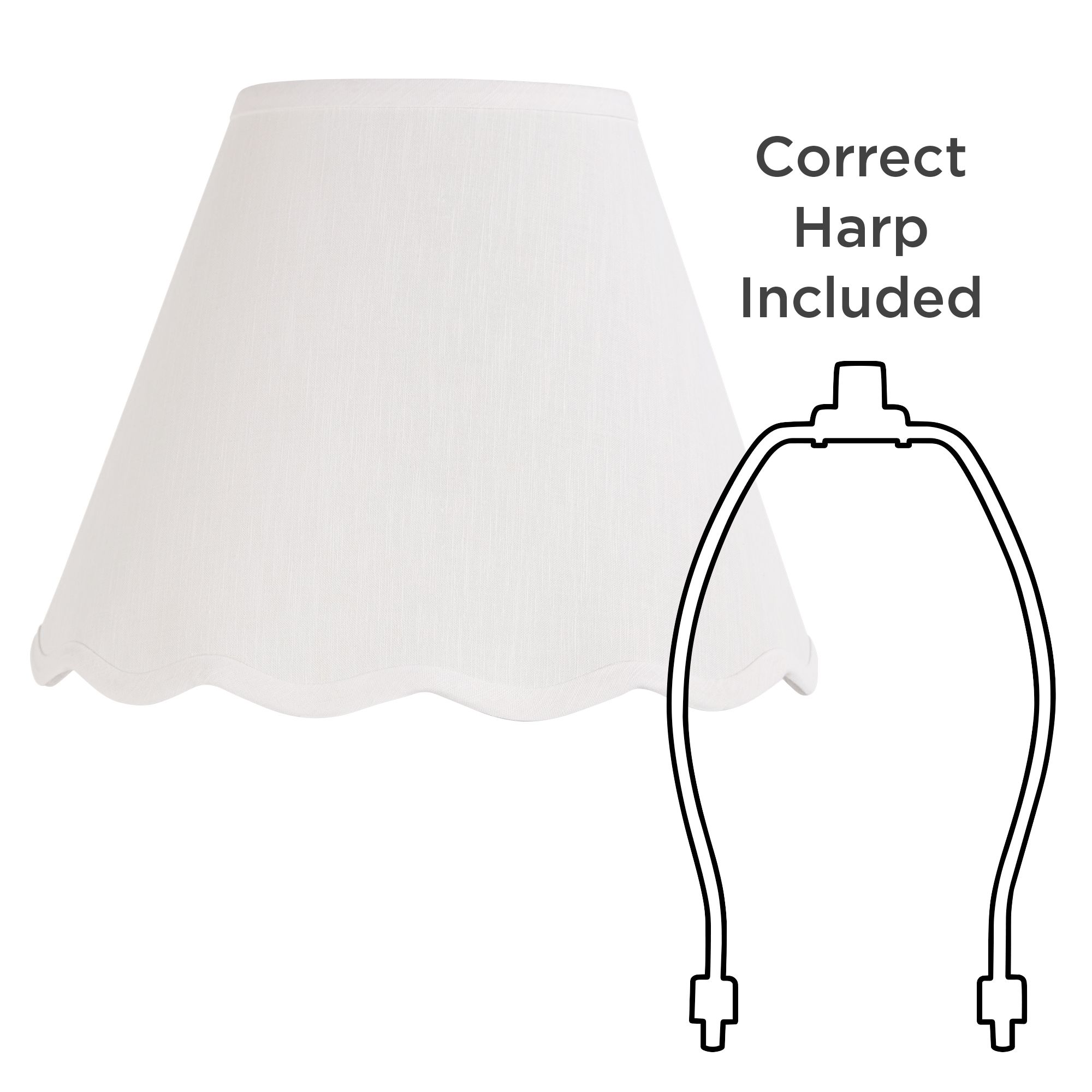 Image 7 Springcrest Mylie White Scallop Empire Shade 6x12x9.5x9 (Spider) Set of 2 more views