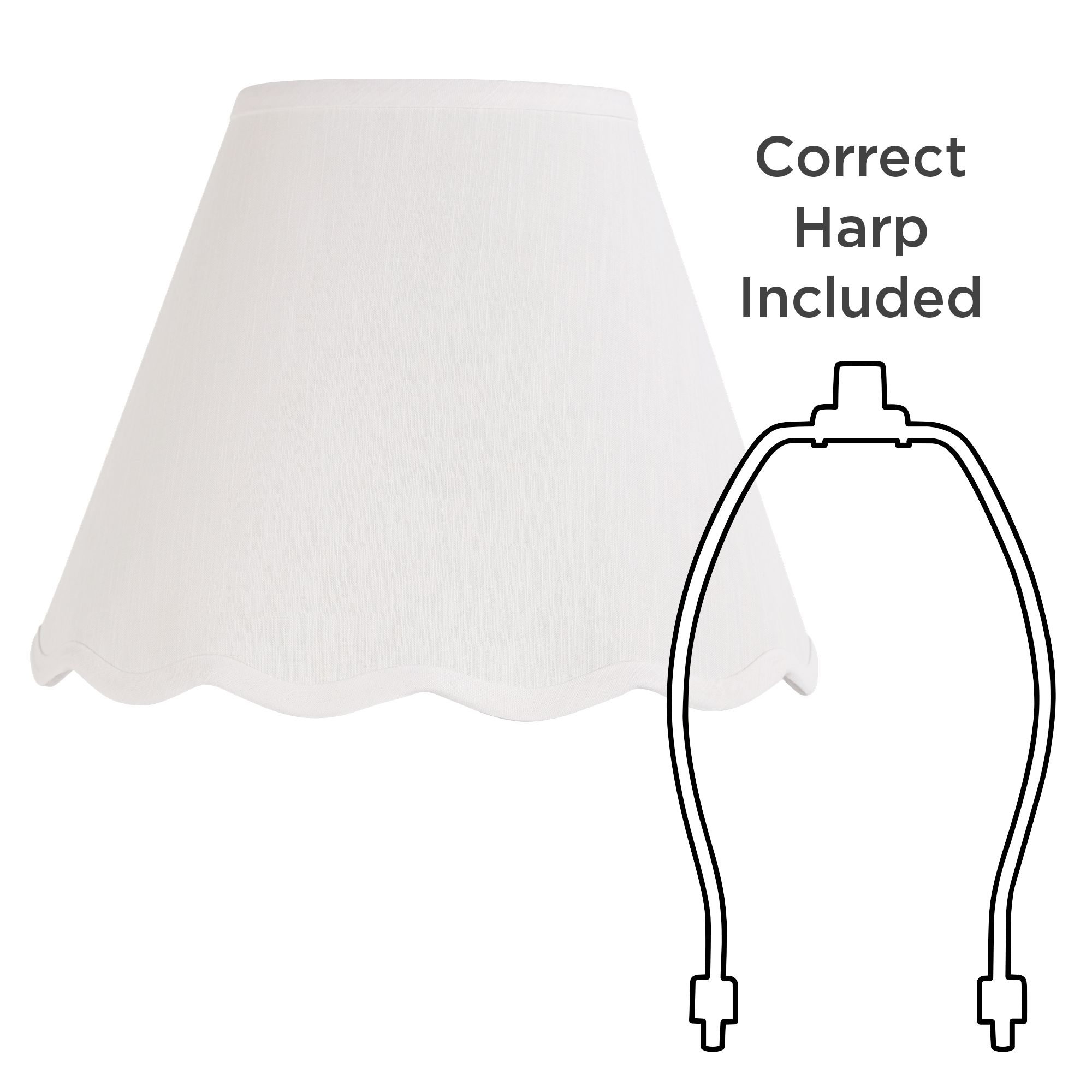 Image 6 Springcrest Mylie White Scallop Empire Shade 6x12x9.5x9 (Spider) more views