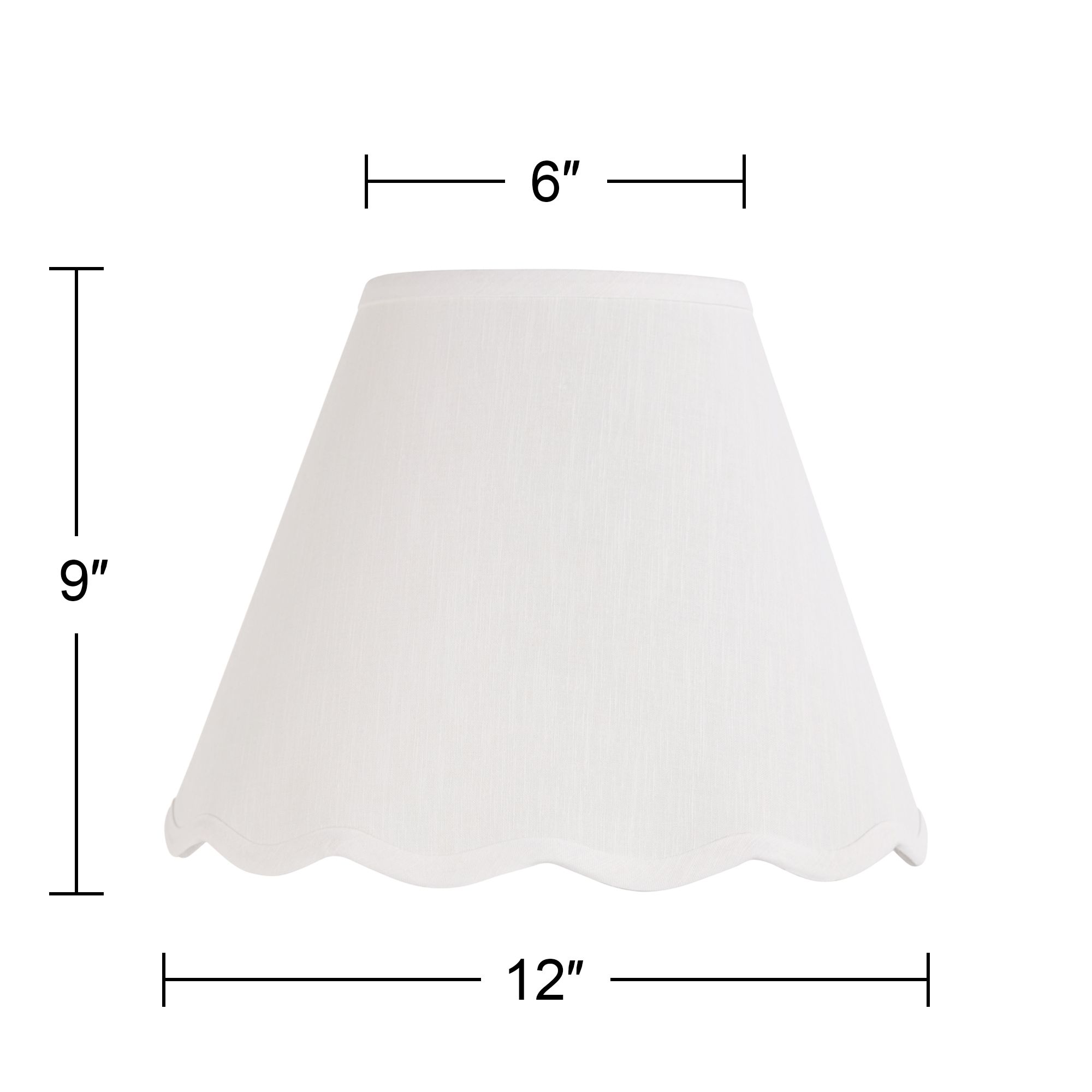 Image 7 Springcrest Mylie White Scallop Empire Shade 6x12x9.5x9 (Spider) more views