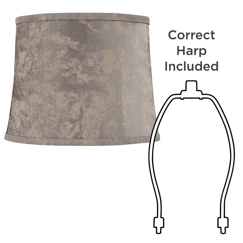 Image 6 Springcrest Nagano Gray Drum Shade 12 1/4 x 14 1/4 x 11" (Spider) more views