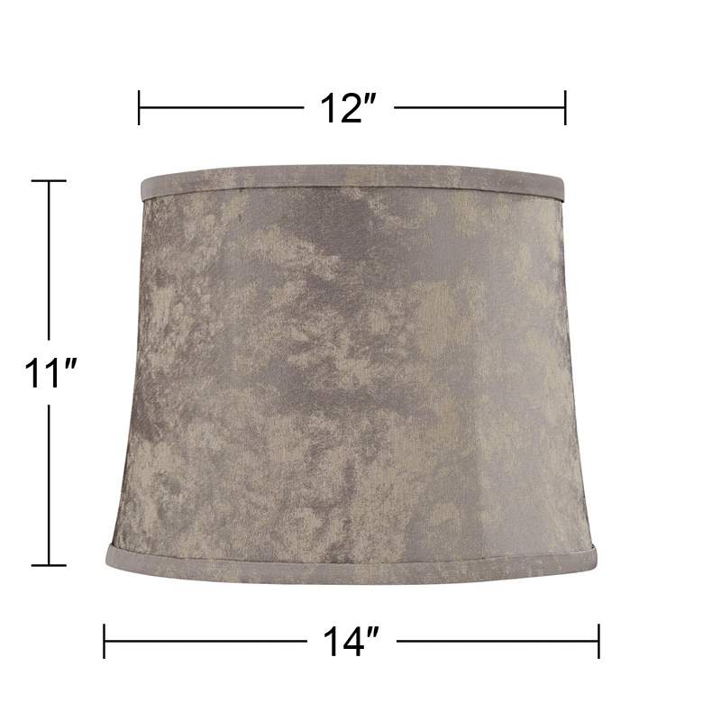 Image 7 Springcrest Nagano Gray Drum Shade 12 1/4 x 14 1/4 x 11" (Spider) more views