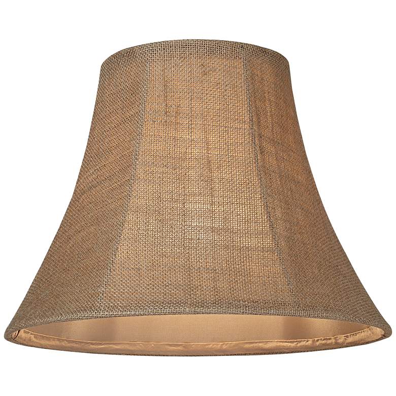 Image 3 Springcrest Natural Burlap Bell Lamp Shades 7x14x11 (Spider) Set of 2 more views