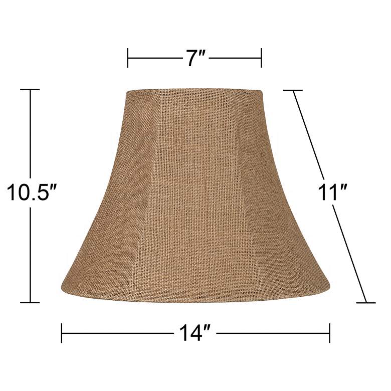 Image 5 Springcrest Natural Burlap Bell Lamp Shades 7x14x11 (Spider) Set of 2 more views