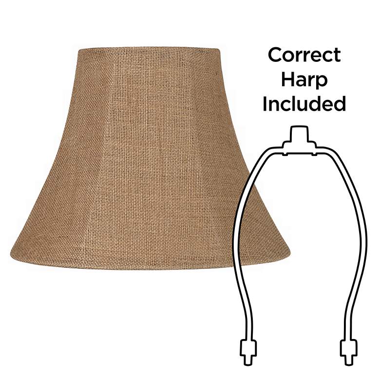 Image 6 Springcrest Natural Burlap Bell Lamp Shades 7x14x11 (Spider) Set of 2 more views