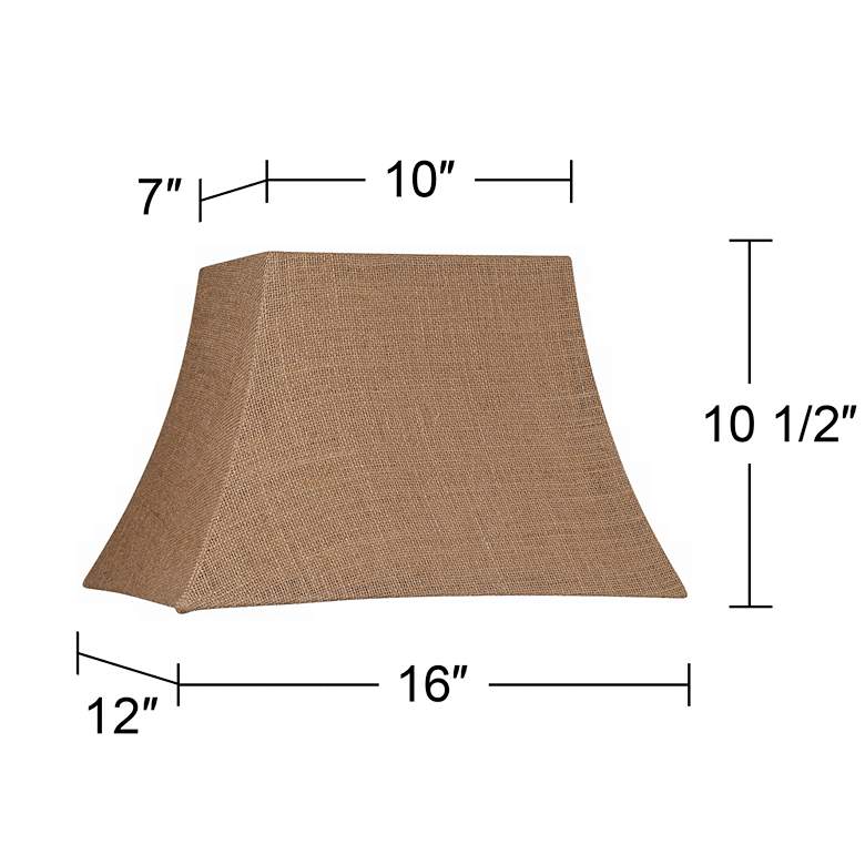 Image 4 Springcrest Natural Burlap Rectangle Lamp Shade 7/10x12/16x11 (Spider) more views