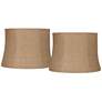 1_Springcrest Natural Burlap Set of 2 Drum Lamp Shades 12x14x10 (Spider)