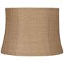 5_Springcrest Natural Burlap Set of 2 Drum Lamp Shades 12x14x10 (Spider) more views