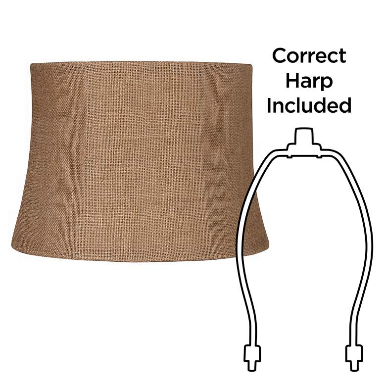 Image 6 Springcrest Natural Burlap Set of 2 Drum Lamp Shades 12x14x10 (Spider) more views