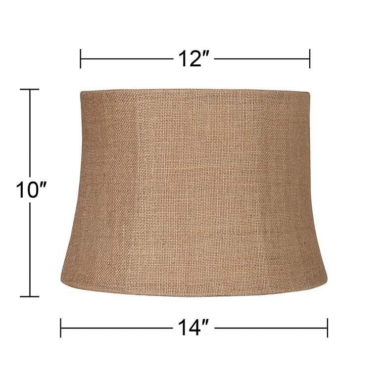 Image 7 Springcrest Natural Burlap Set of 2 Drum Lamp Shades 12x14x10 (Spider) more views