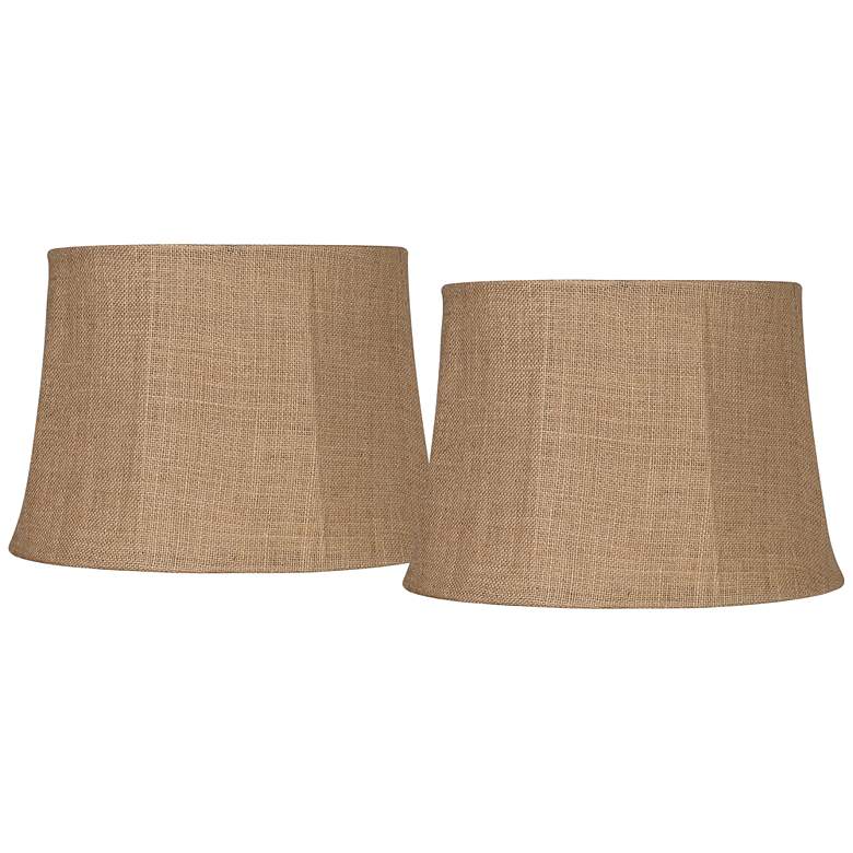 Image 1 Springcrest Natural Burlap Set of 2 Drum Lamp Shades 13x16x11 (Spider)