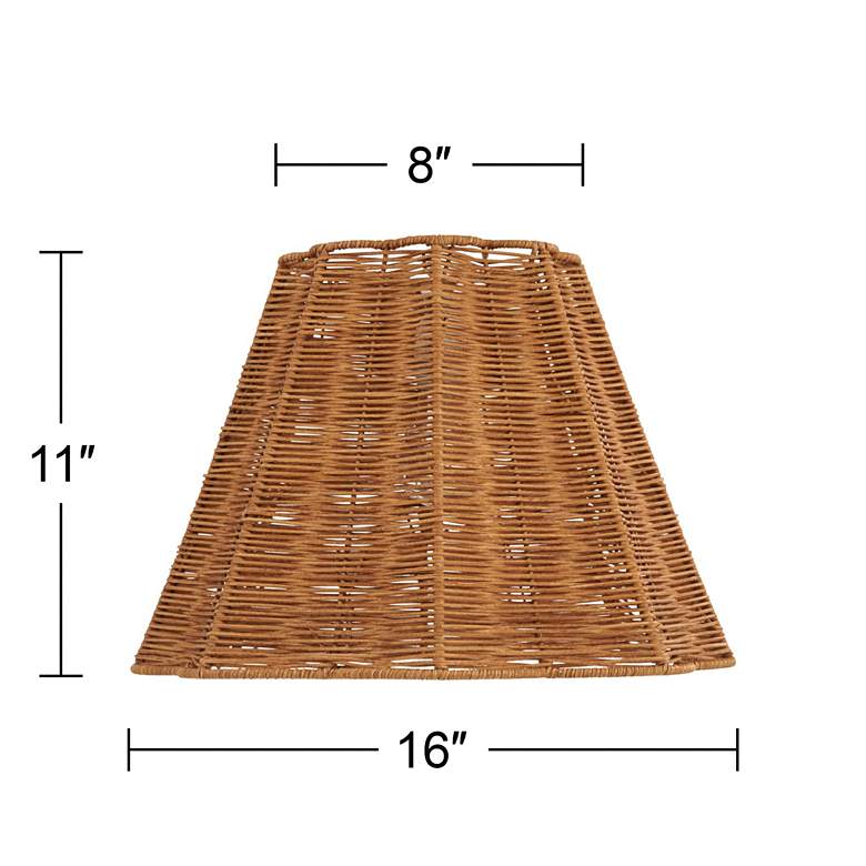 Image 7 Springcrest Natural Dark Rattan Lamp Shade by Springcrest 8x16x11 more views