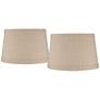 1_Springcrest Natural Fabric Set of 2 Drum Lamp Shades 10x12x8 (Spider)