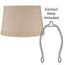 6_Springcrest Natural Fabric Set of 2 Drum Lamp Shades 10x12x8 (Spider) more views