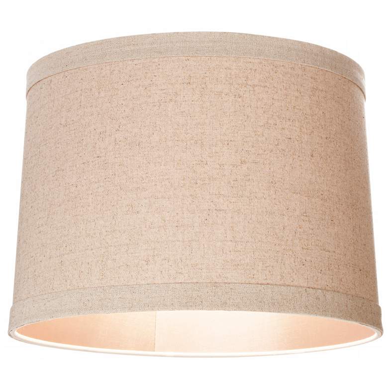 Image 4 Springcrest Natural Linen Drum Shade 13x14x10 (Spider) more views