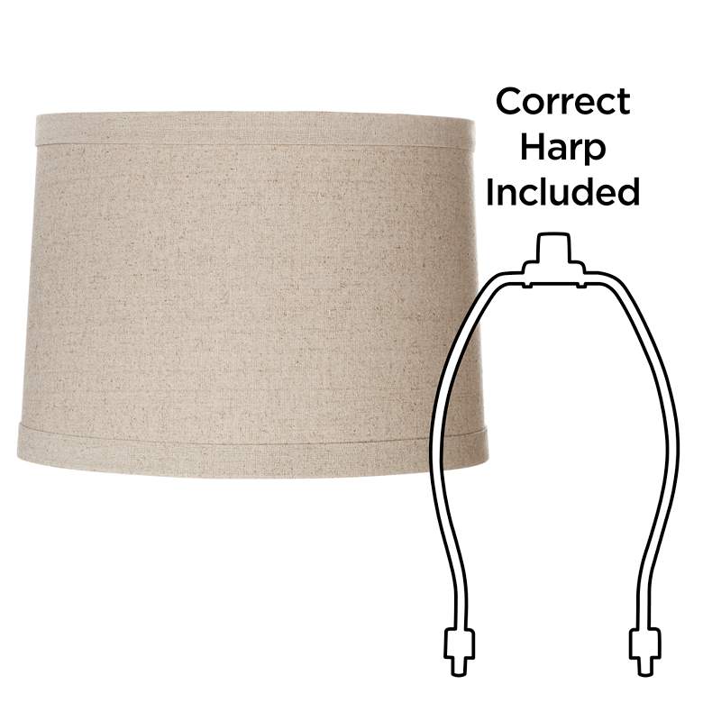 Image 6 Springcrest&#8482; Natural Linen Drum Shade 13x14x10 (Spider) more views