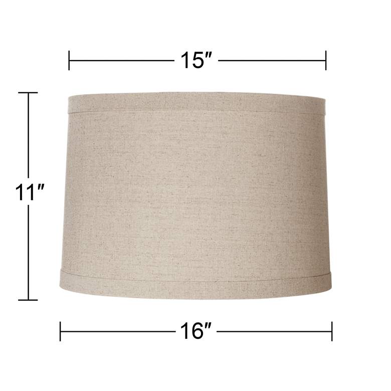 Image 7 Springcrest™ Natural Linen Drum Shade 15x16x11 (Spider) more views