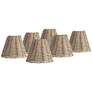 Springcrest Natural Wicker Chandelier Lamp Shades 3x6x5 (Clip-On) Set of 6