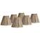 Springcrest Natural Wicker Chandelier Lamp Shades 3x6x5 (Clip-On) Set of 6