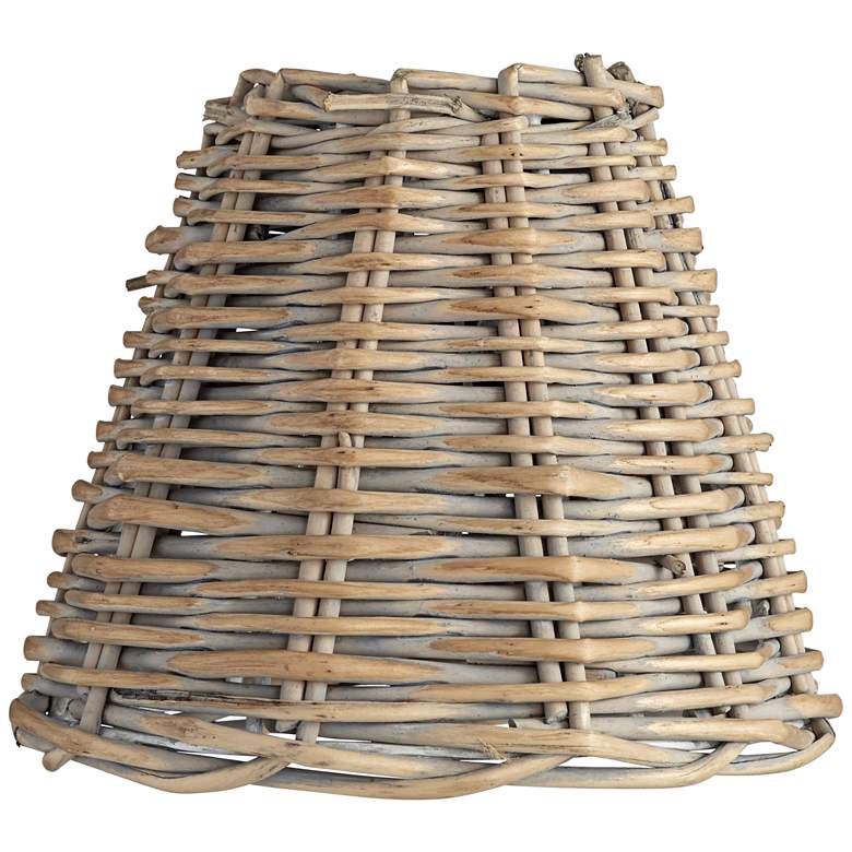 Image 3 Springcrest Natural Wicker Chandelier Lamp Shades 3x6x5 (Clip-On) Set of 8 more views