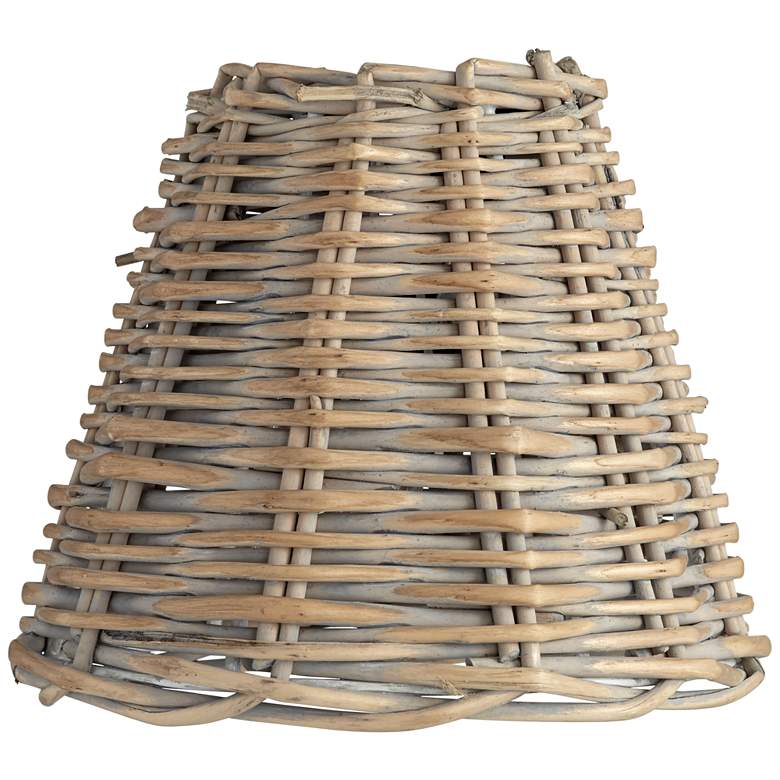Image 3 Springcrest Natural Wicker Weave Lamp Shade 3x6x5 (Clip-On) Set of 2 more views