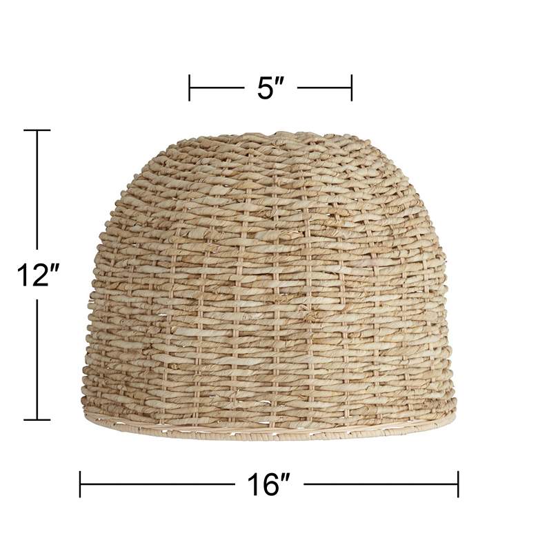 Image 7 Springcrest Natural Woven Husk Rattan Drum Shade 5x16x12 more views
