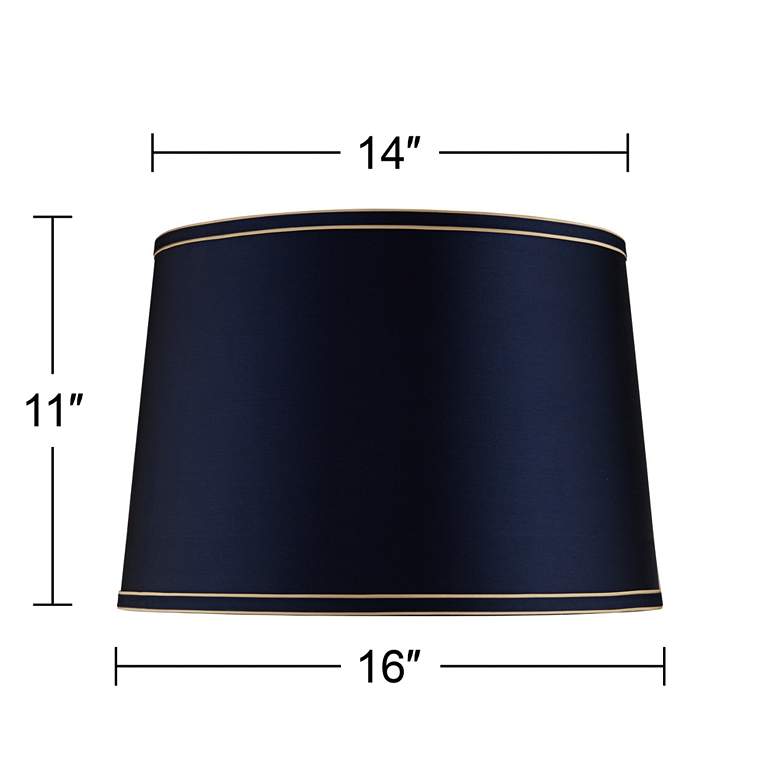Image 5 Springcrest Navy Blue Shade with Navy and Gold Trim 14x16x11 (Spider) more views