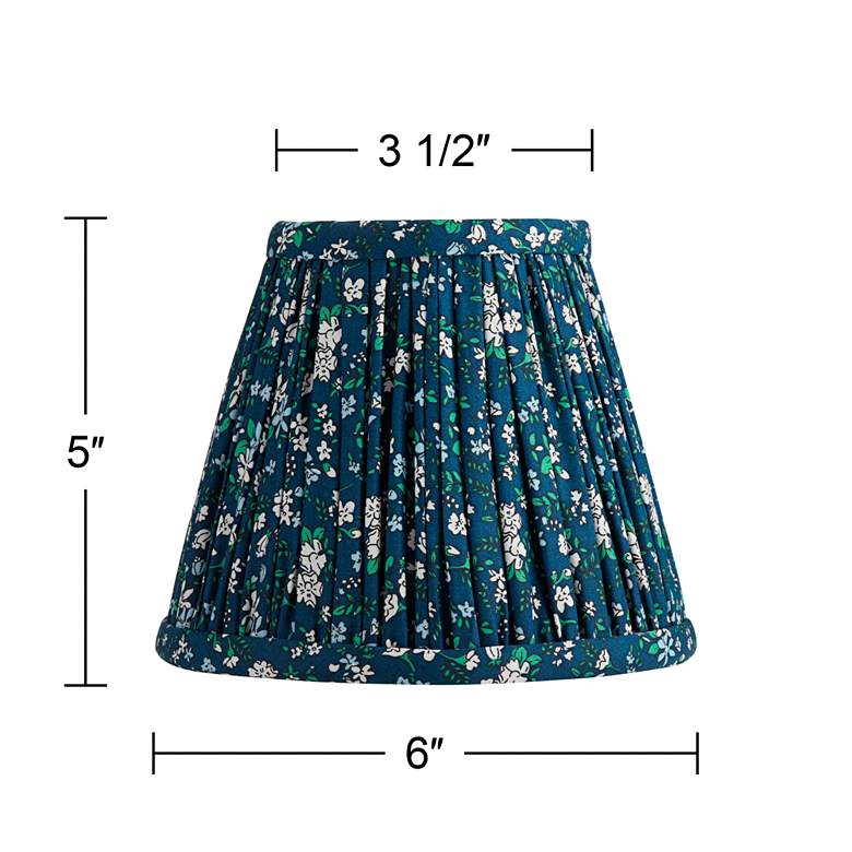 Image 7 Springcrest Nelle Blue and Green Floral Pleated Shade 3.5x6x5 (Clip-On) more views
