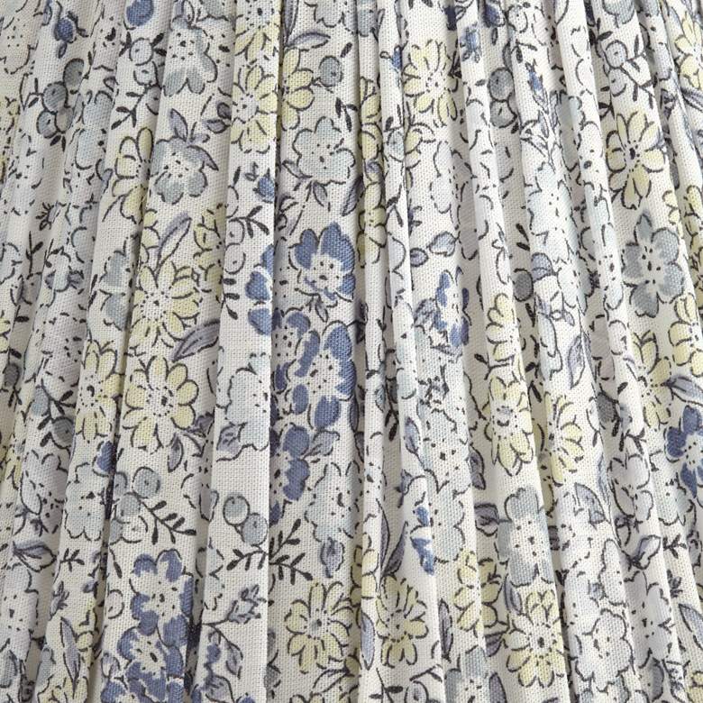Image 2 Springcrest Nelle Blue Gray Yellow Floral Pleat Shade 3.5x6x5 (Clip-On) more views