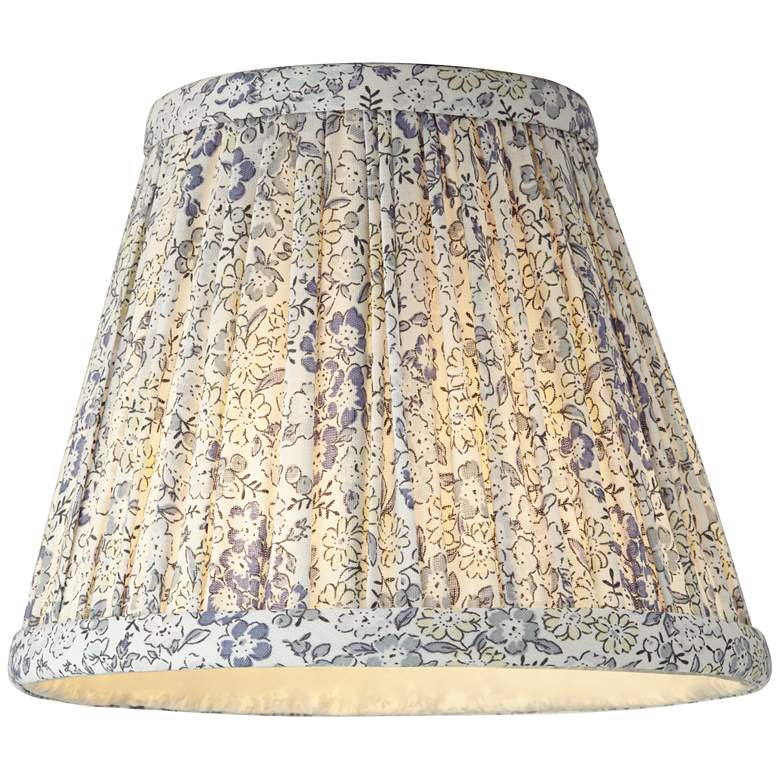 Image 4 Springcrest Nelle Blue Gray Yellow Floral Pleat Shade 3.5x6x5 (Clip-On) more views