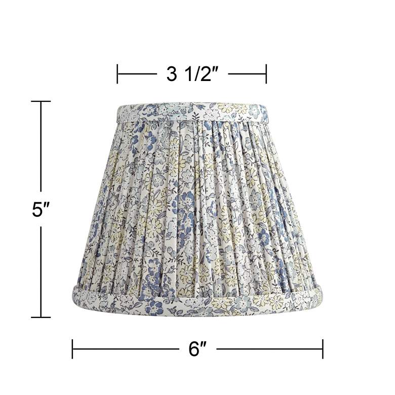 Image 7 Springcrest Nelle Blue Gray Yellow Floral Pleat Shade 3.5x6x5 (Clip-On) more views