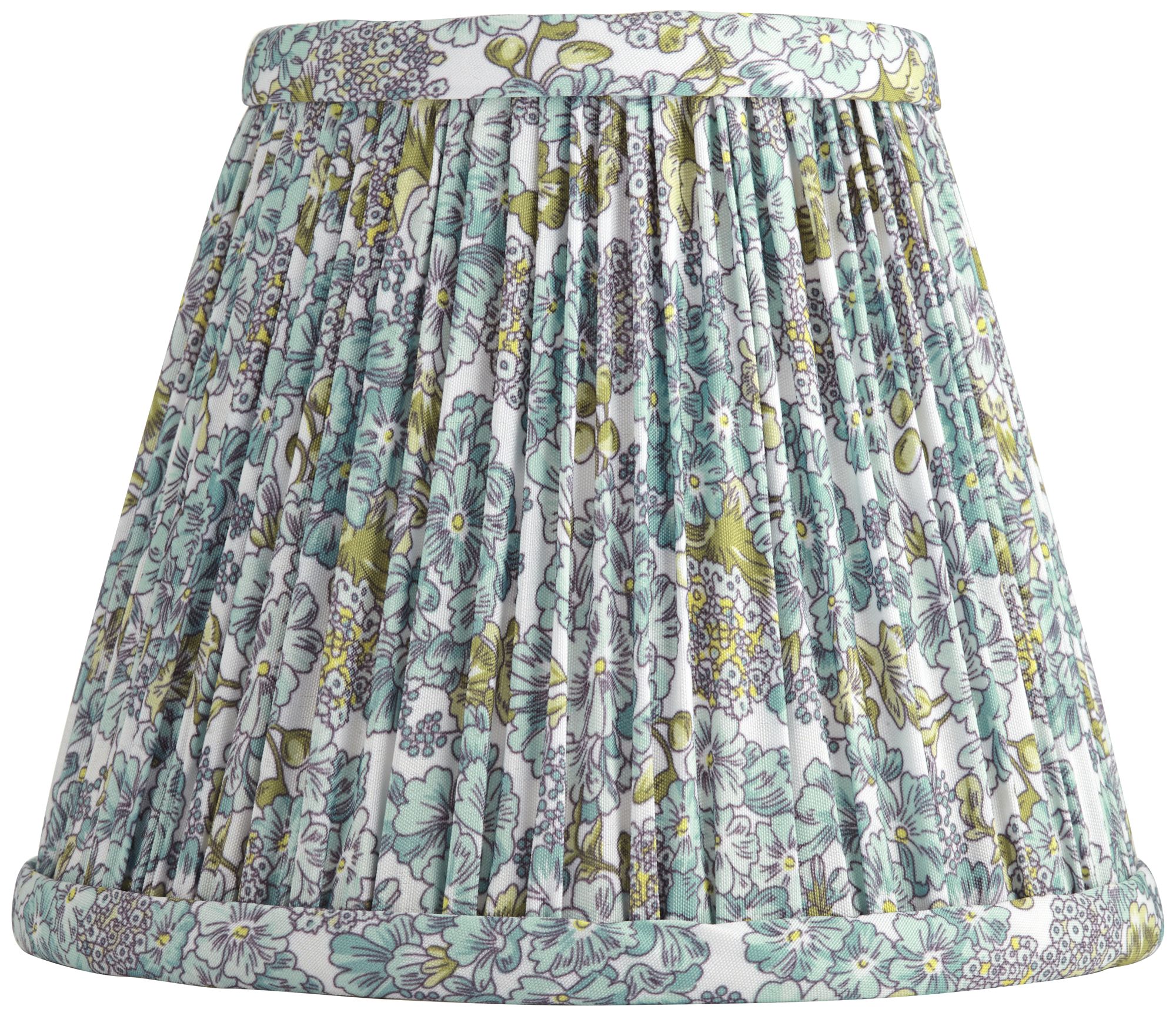 Image 4 Springcrest Nelle Blue Green Pleated Clip-On Lamp Shades 3.5x6x5 Set of 6 more views