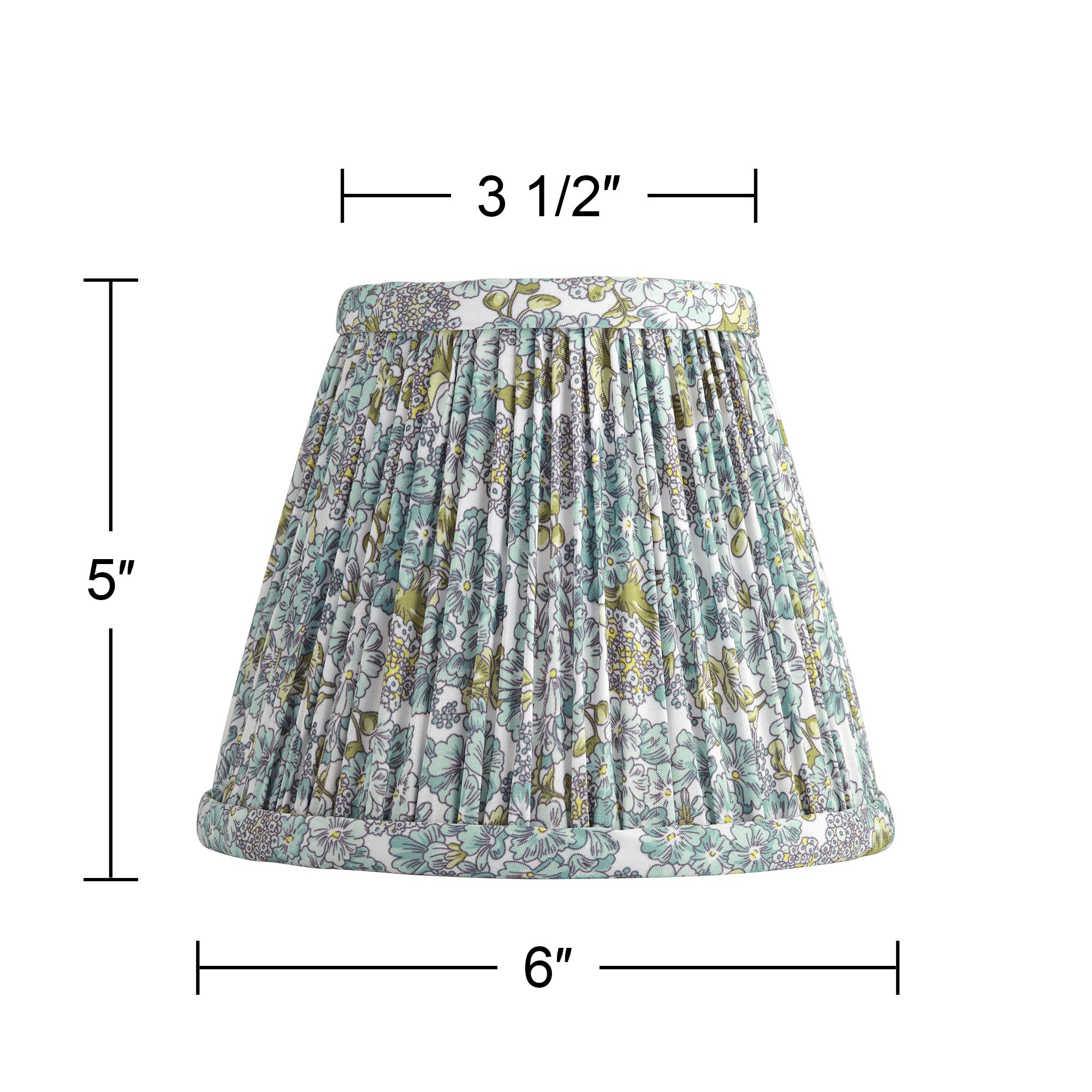 Springcrest Nelle Blue Green Pleated Clip-On Lamp Shades 3.5x6x5 Set of 8