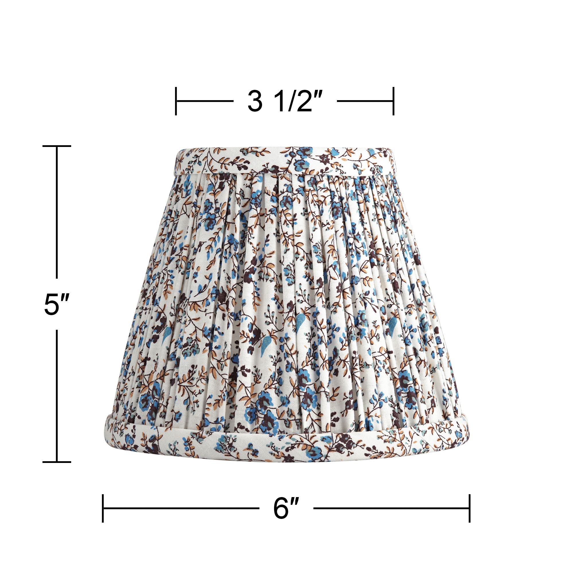 Springcrest Nelle Cream and Blue Floral Clip-On Shades 3.5x6x5 Set of 8