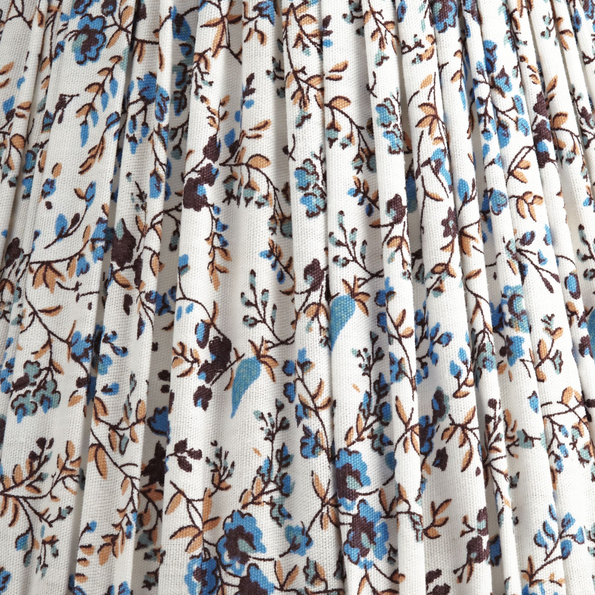 Image 2 Springcrest Nelle Cream and Blue Floral Pleated Shade 3.5x6x5 (Clip-On) more views