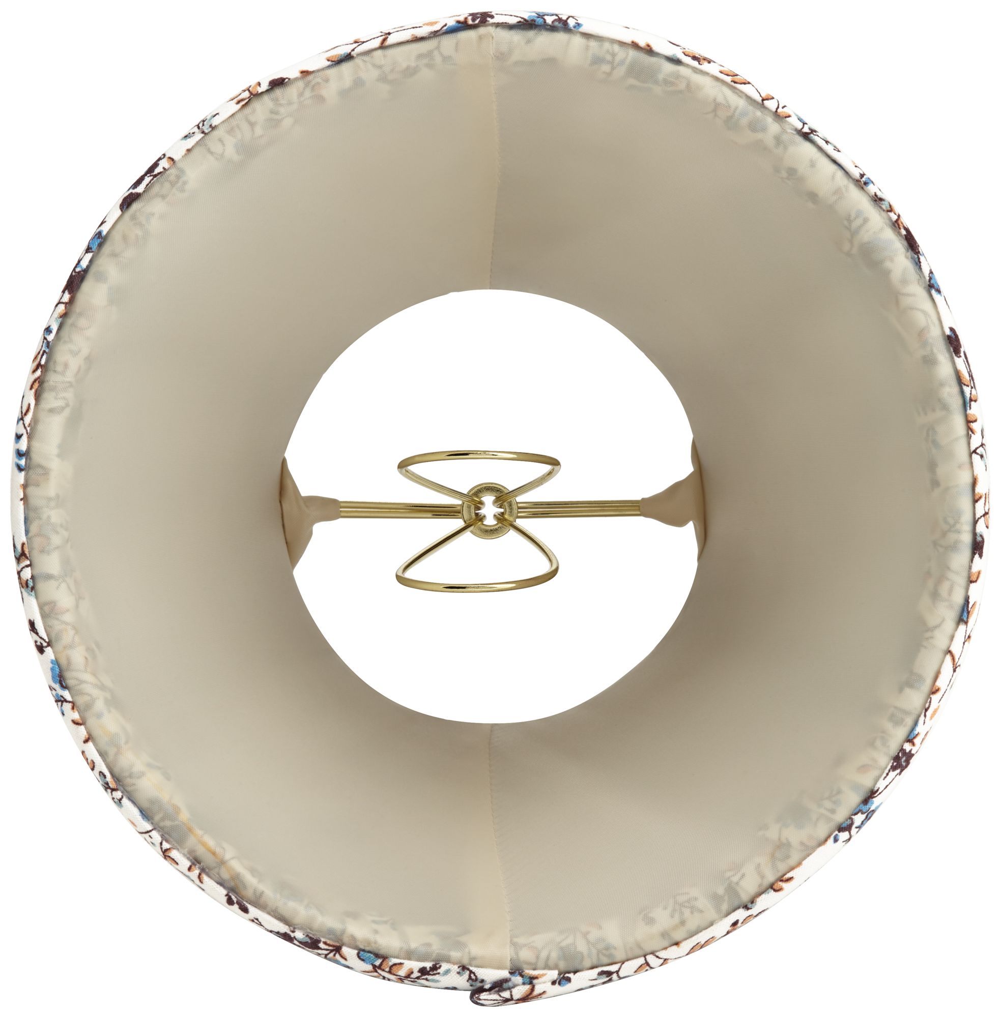 Image 6 Springcrest Nelle Cream and Blue Floral Pleated Shade 3.5x6x5 (Clip-On) more views