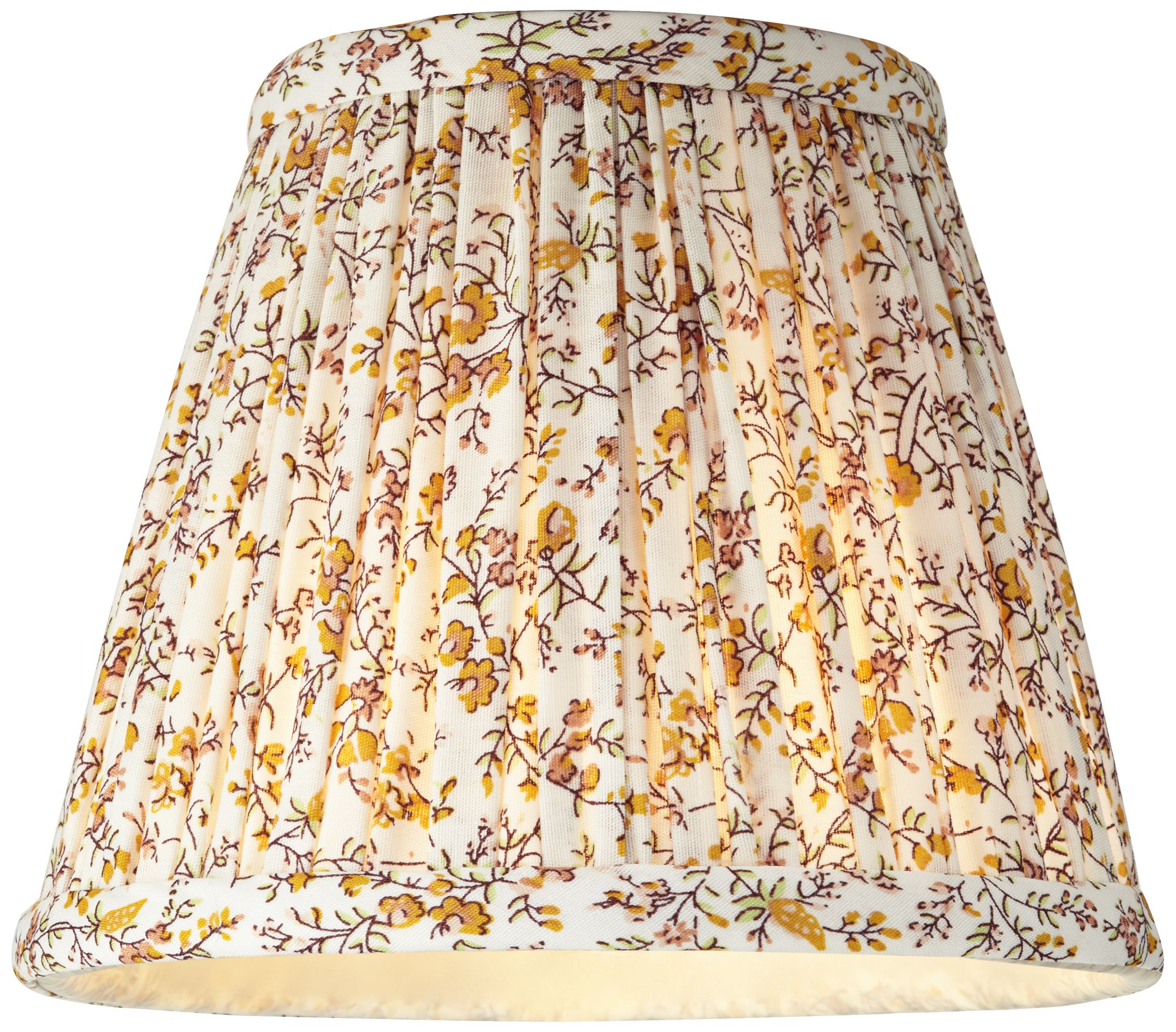Image 4 Springcrest Nelle Goldenrod Floral Pleated Lamp Shade 3.5x6x5 (Clip-On) more views