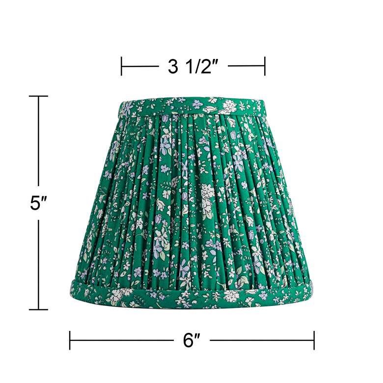 Image 7 Springcrest Nelle Green Violet Floral Pleated Shade 3.5x6x5 (Clip-On) more views