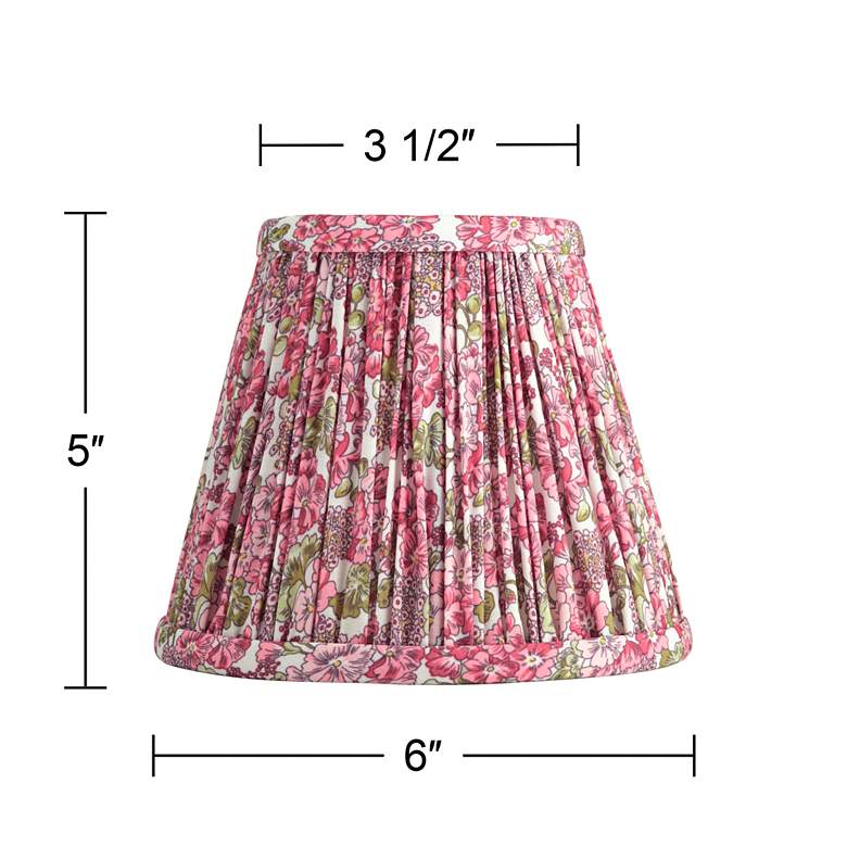 Image 7 Springcrest Nelle Pink Floral Pleated Shade 3.5x6x5 (Clip-On) more views