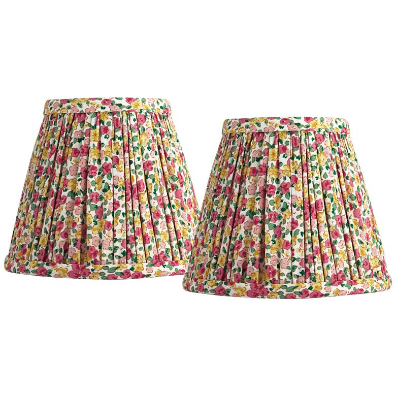 Image 1 Springcrest Nelle Red and Yellow Floral Clip-On Shades 3.5x6x5 Set of 2