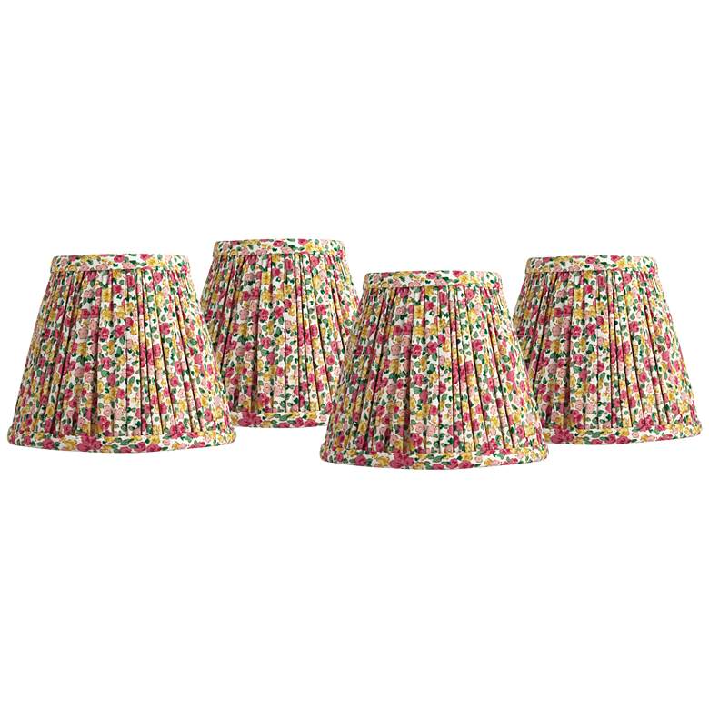 Image 1 Springcrest Nelle Red and Yellow Floral Clip-On Shades 3.5x6x5 Set of 4