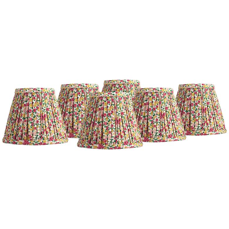 Image 1 Springcrest Nelle Red and Yellow Floral Clip-On Shades 3.5x6x5 Set of 6