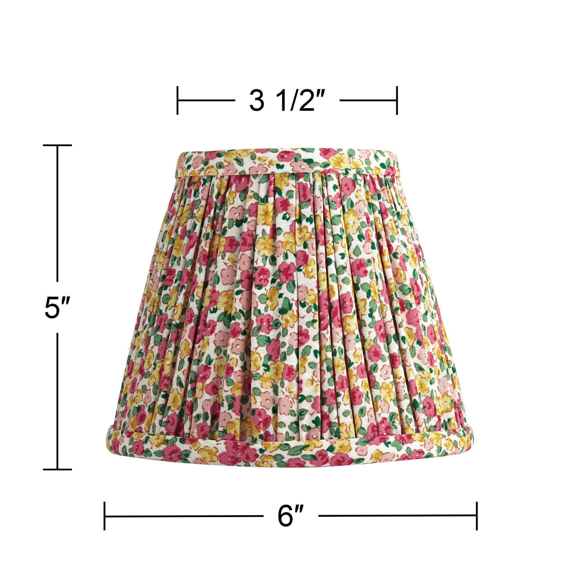 Springcrest Nelle Red and Yellow Floral Clip-On Shades 3.5x6x5 Set of 6