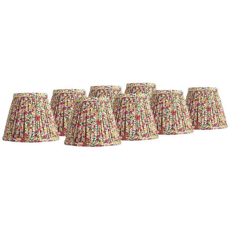 Image 1 Springcrest Nelle Red and Yellow Floral Clip-On Shades 3.5x6x5 Set of 8