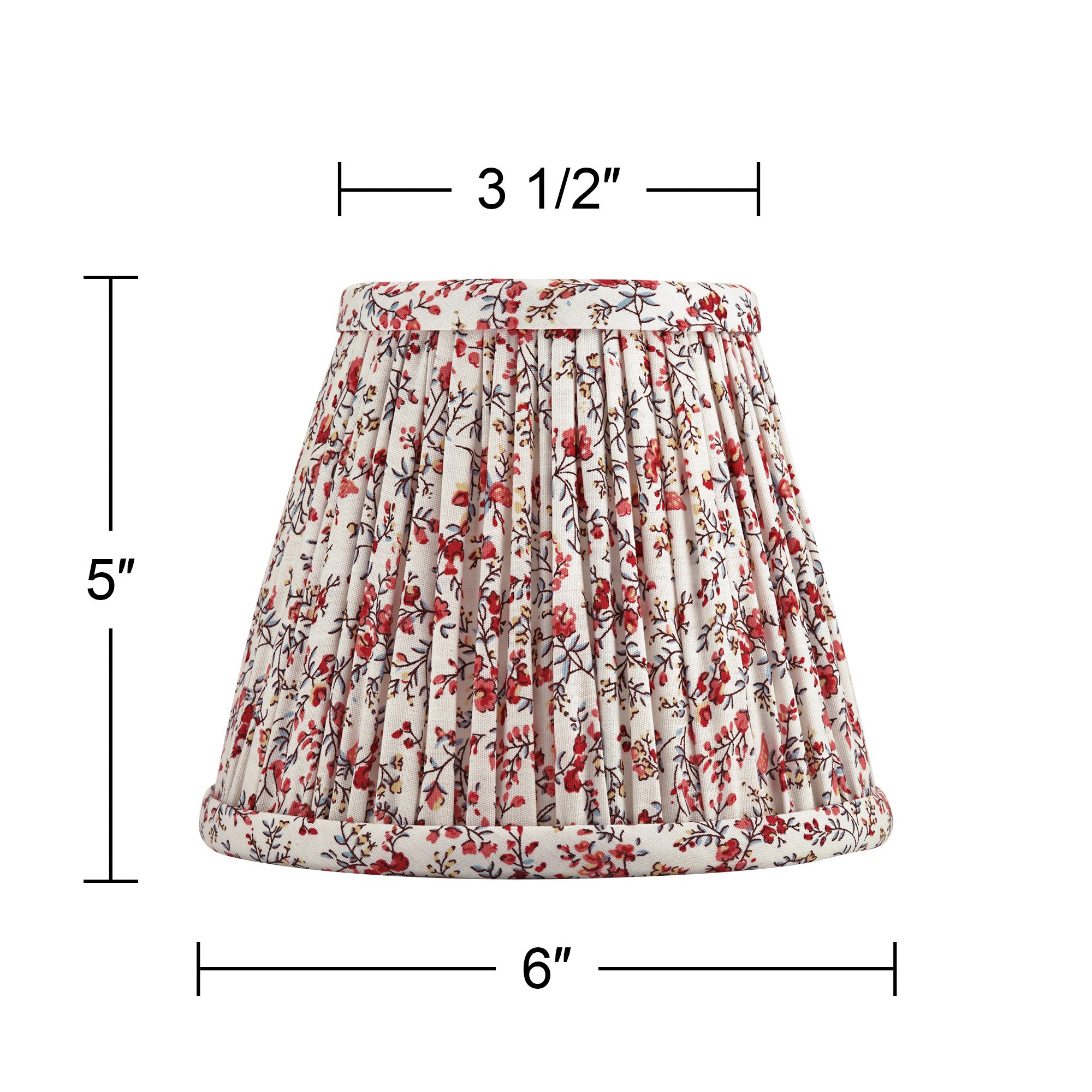 Springcrest Nelle Red Floral Clip-On Lamp Shades 3.5x6x5 Set of 2