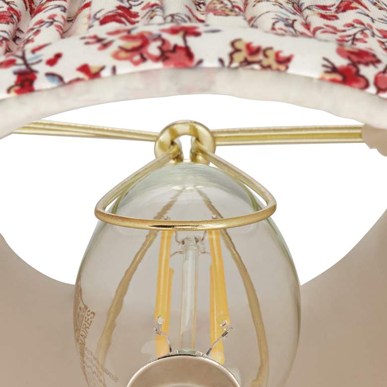 Image 3 Springcrest Nelle Red Floral Pleated Lamp Shade 3.5x6x5 (Clip-On) more views